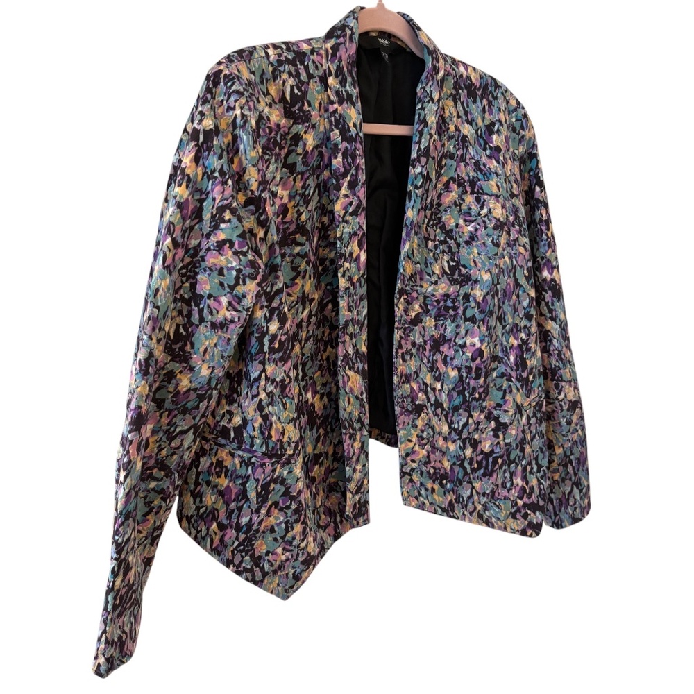 Mossimo Abstract Floral Print Blazer Jacket Multicolor XL purple pink - Picture 3 of 14
